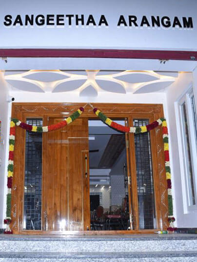 Spacious and elegant marriage hall at Jothi Mahal in Trichy